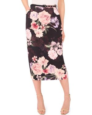 Ted Baker Celia Floral Pencil Skirt - Red
