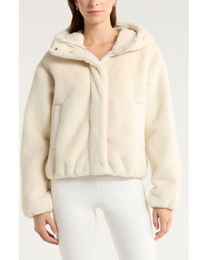 Zella Faux Fur Hooded Jacket - Natural