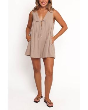 Petal & Pup Sleeveless Cotton Tie Front Romper - Multicolor