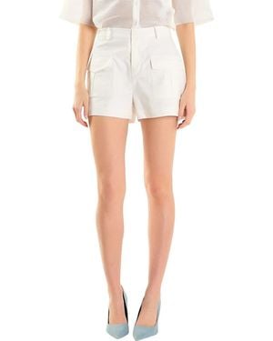 Endless Rose Flap Pocket High Waist Shorts - White