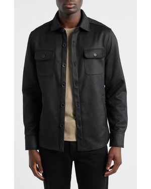 Robert Barakett Andreas Faux Suede Overshirt - Black