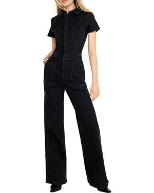 GOOD AMERICAN Fit For Success Denim Jumpsuit - Blue