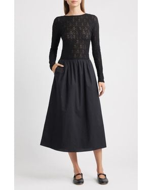 Rails Amberly Lace Bodice Flared Maxi Dress - Black