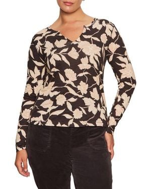 Sanctuary Perfect Notch Print Long Sleeve T-Shirt - Black
