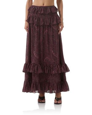 AFRM Pierre Tiered Maxi Skirt - Purple
