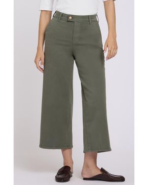 NYDJ Mona High Waist Ankle Wide Leg Trouser Jeans - Green