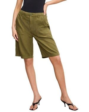GOOD AMERICAN Lite Cotton Blend Bermuda Shorts - Green