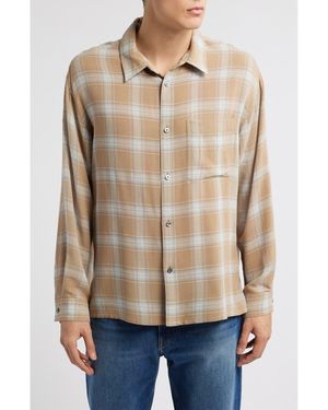FRAME Plaid Button-Up Shirt - Natural
