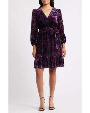 mixed media fit & flare dress alex evenings Betsey Johnson main image 0