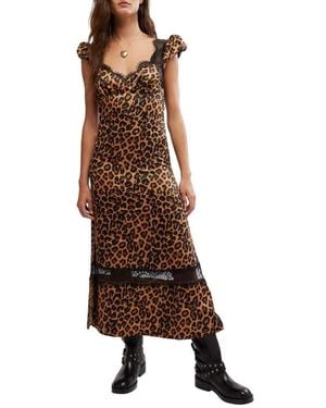 Free People Foolish Heart Midi Dress - Brown