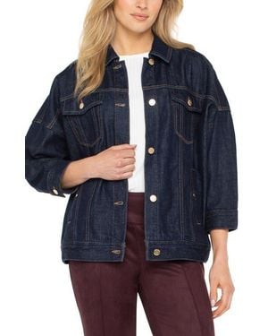Liverpool Los Angeles Drop Shoulder Denim Jacket - Blue