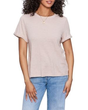 Sanctuary Perfect Roll Sleeve Cotton T-Shirt - White