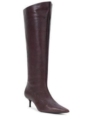 STAUD Sebastian Pointed Toe Kitten Heel Knee-High Boot - Brown