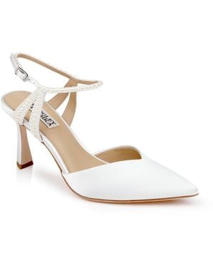 Badgley Mischka Destinee Ankle Strap Pointed Toe Pump - Metallic