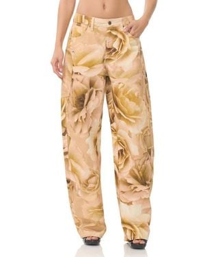AFRM Bexley Floral Barrel Leg Jeans - Yellow