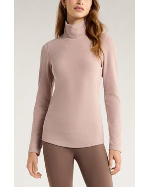 Zella Cozy Rib Mock Neck Top - Natural