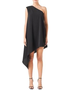Endless Rose One-Shoulder Asymmetric Dress - Black