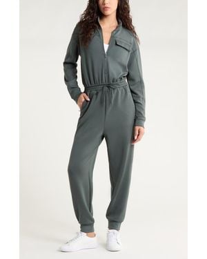 Zella Lift Off Long Sleeve Jumpsuit - Green