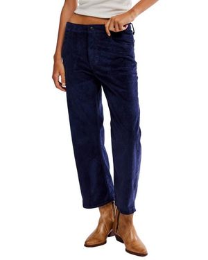 Free People Deep Trance Corduroy Wide Leg Ankle Pants - Blue