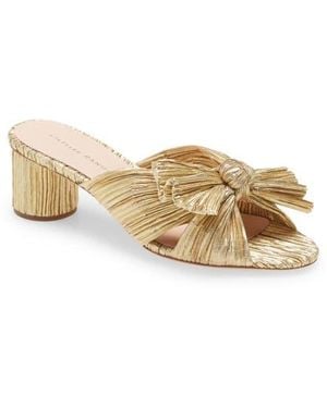 Loeffler Randall Emilia Pleated Knot Mule ( Pleated Lame) Shoes - Metallic