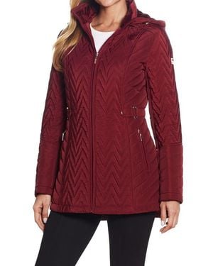 Gallery Hooded Quilted Jacket - Red