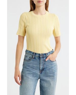Rag & Bone Camryn Short Sleeve Rib Sweater - Blue