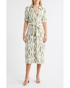 Halogen® Tie Waist Shirtdress - Yellow