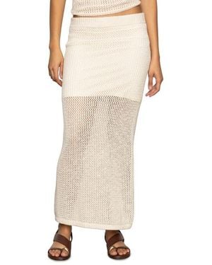 Sanctuary Open Stitch Cotton Knit Maxi Skirt - Natural