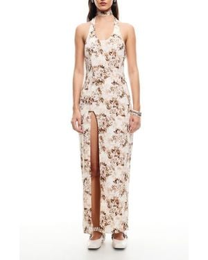 Lioness Westwood Floral Choker Halter Maxi Dress - Multicolor
