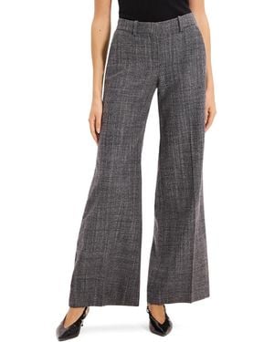 Theory Crosshatch Wool Blend Pants - Gray