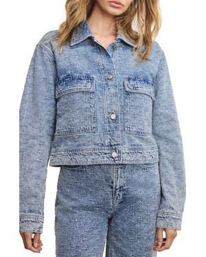 GOOD AMERICAN Crystal Denim Jacket - Blue