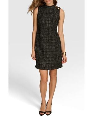 Donna Karan Tweed Sleeveless Sheath Dress - Black