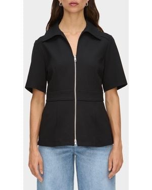 ALIGNE Cecile Zip Front Top - Black