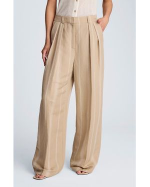 Kenneth Cole Double Pleat Wide Leg Pants - Natural