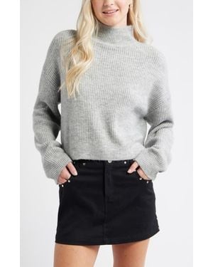 BP. Oversize Cozy Mock Neck Sweater - Gray