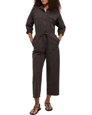 Alex Mill Ricard Long Sleeve Cotton Jumpsuit - Black