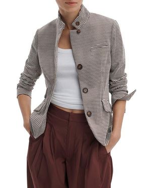 Rag & Bone Slade Grid Print Cotton Blend Blazer - Gray
