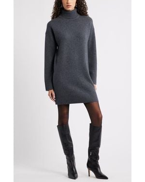Nordstrom Long Sleeve Wool & Cashmere Sweater Dress - Black