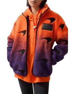 Reiss X Mclaren Drift Ombré Fleece Jacket - Orange