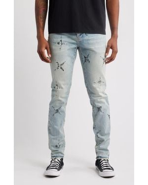 Purple Brand High Waist Raw Hem Skinny Jeans - Blue