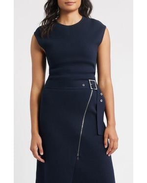 BOSS Farmera Zip Back Top - Blue