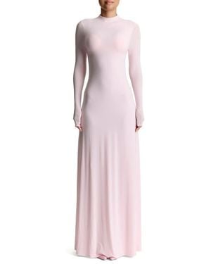 Naked Wardrobe Long Sleeve Open Back Maxi Dress - Pink