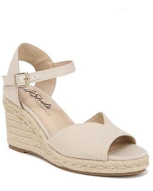 LifeStride Tess Ankle Strap Espadrille Platform Wedge Sandal - Natural