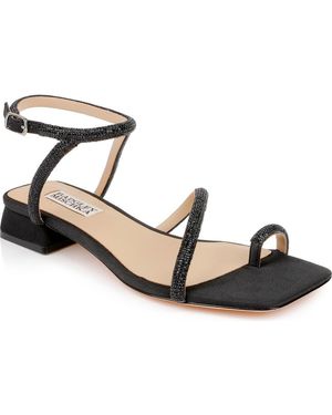 Badgley Mischka Dakotah Ankle Strap Toe Loop Sandal - Black