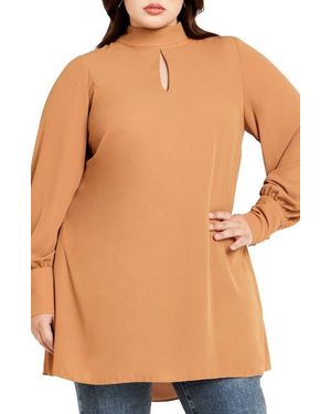 City Chic Bow Tunic Top - Multicolor