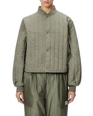 Rains Banja Water Resistant Channel Quilted Bomber Jacket - Gray