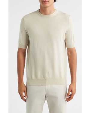 Aurélien Cashwool Short Sleeve Crewneck Sweater - Natural