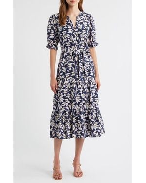 Rails Eliana Print Tiered Midi Dress - Blue
