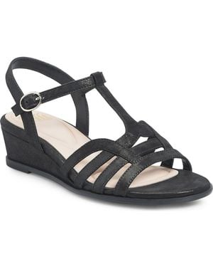 Söfft Scarlet Ankle Strap Wedge Sandal - Black