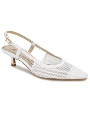 Kenneth Cole Martha Kitten Heel Slingback Pump - White